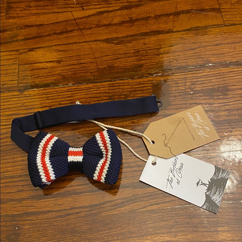 OTAA Dark American Navy Blue Knitted Bow Tie NWT Men’s - Picture 6 of 7